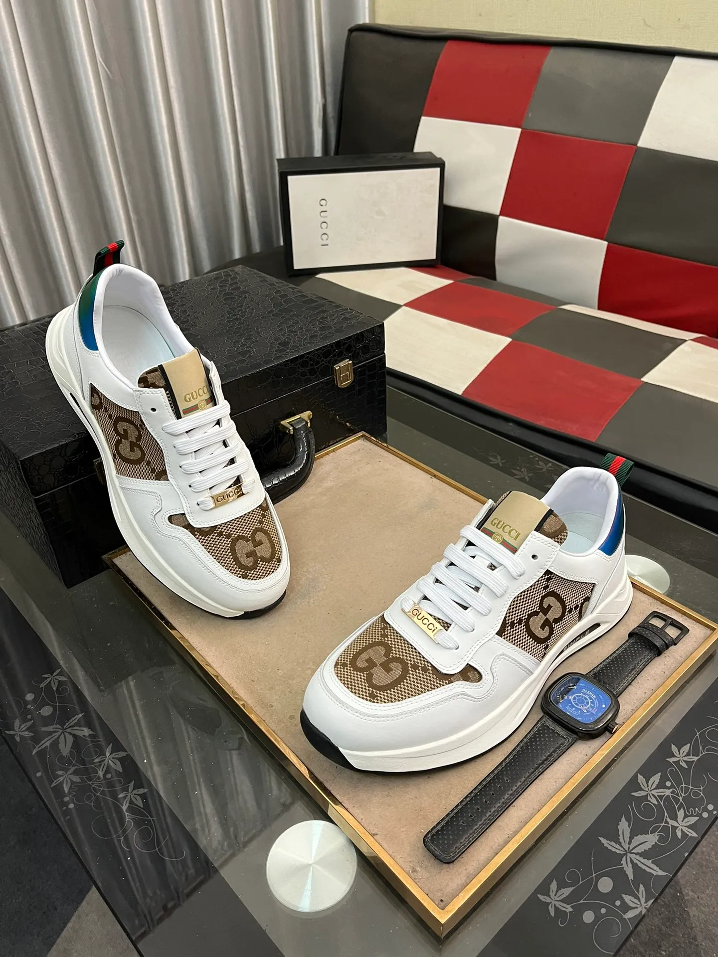 Men's Men's Shoes 💰420 ⌚️⌚️[GUCCI] Gucci men's casual shoes are absolutely popular 🔥The ultimate matching item for trendy men! Irresistible charm of super texture, the main recommendation, the upper is made of high-quality cowhide + breathable fabric, sheepskin feet, wear-resistant rubber sole, noble and elegant! Extremely comfortable🎁🎁You can be as handsome as you want💪 Size: 38-44!